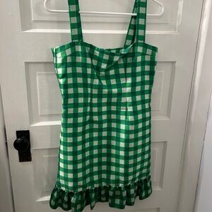 Cynthia Rowley Stella Green Gingham Dress (Size 6)